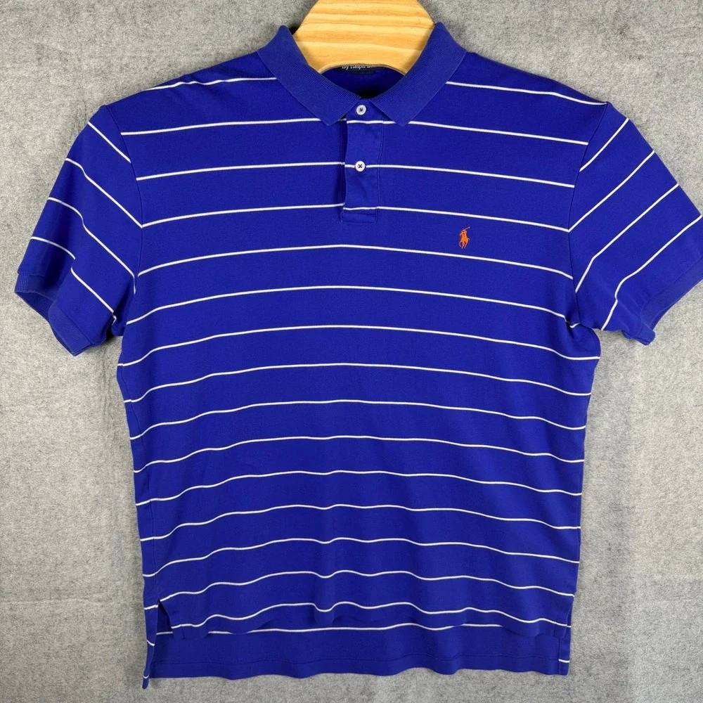 Bundle of 3 Vintage Polo Ralph Lauren Polo Shirts Men Large Striped